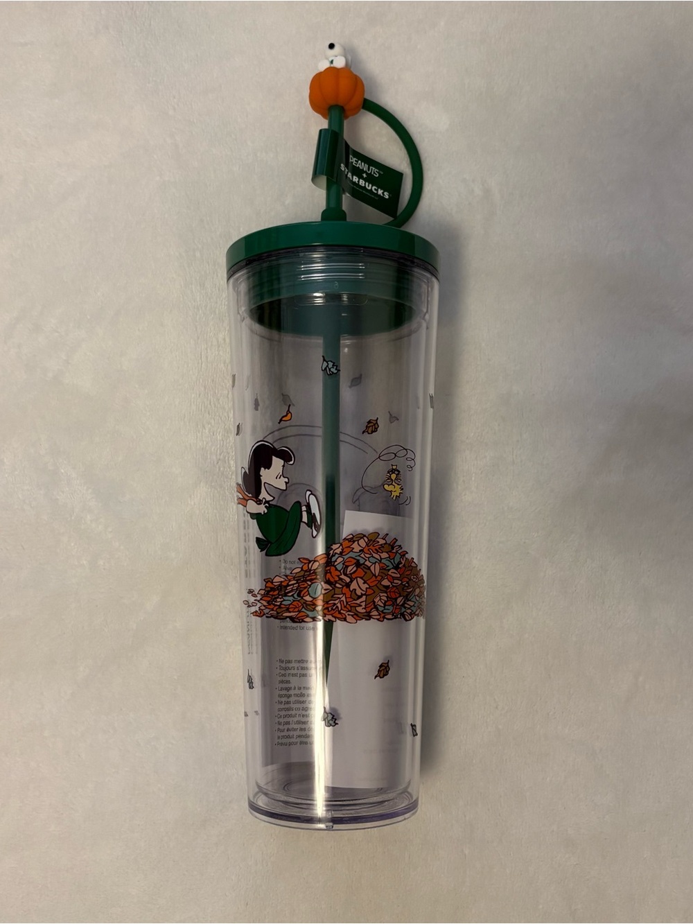 Starbucks Green Peanuts Lucy Autumn Leaf Tumbler
